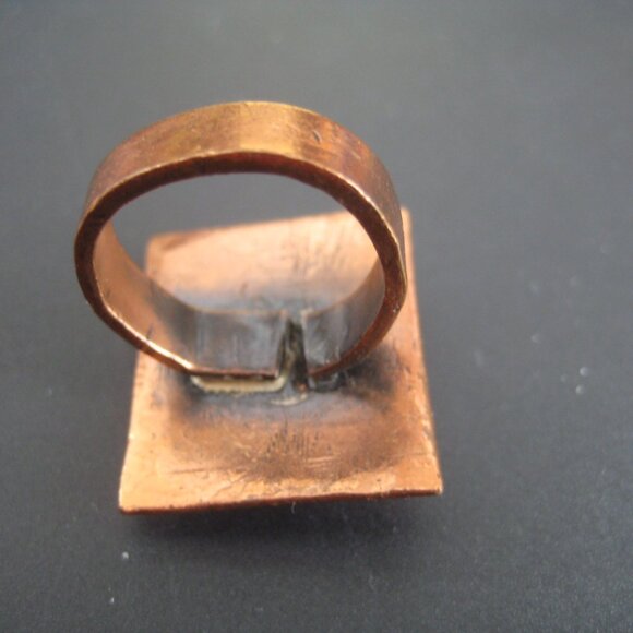 ARTISAN COPPER MODERNIST LADY'S SIZE 6.5 RING ADJUSTABLE - Picture 2 of 2